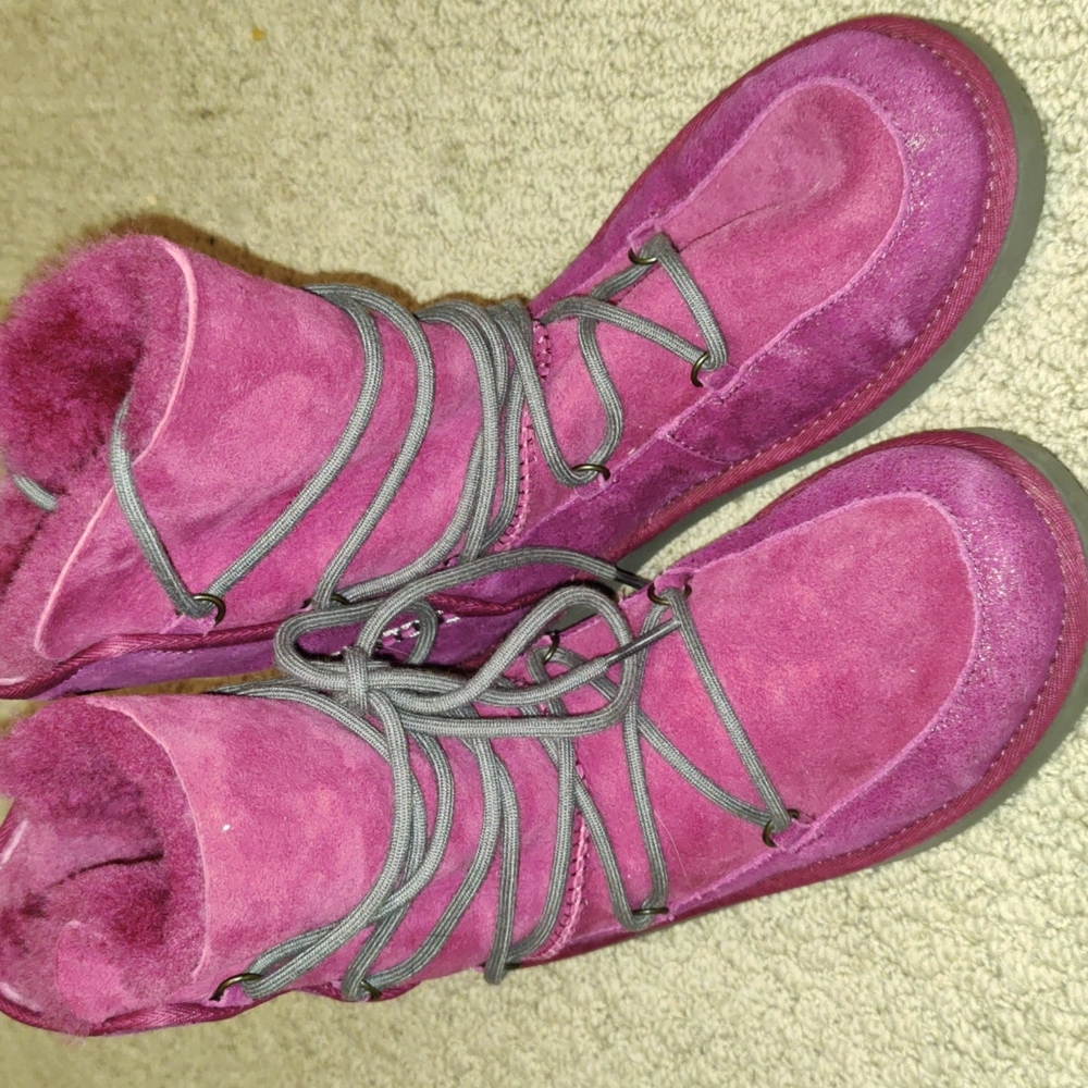 UGG Pink Faux Fur Lined Boots